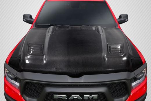 Carbon Fiber Rebel Style Hood 19-up Ram 1500 Truck - Click Image to Close